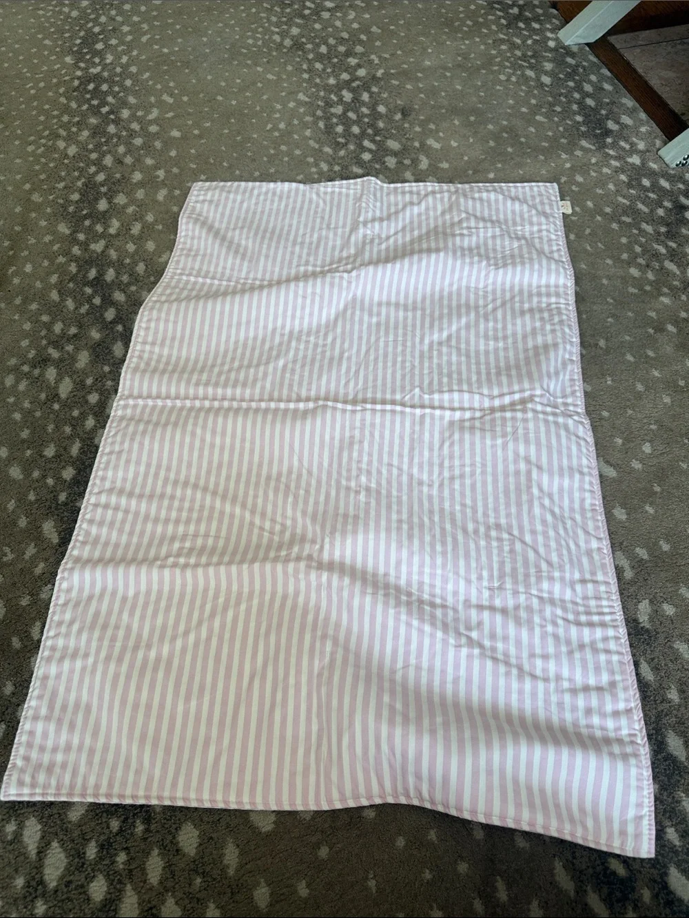 Striped Pink and White Bedding Throw